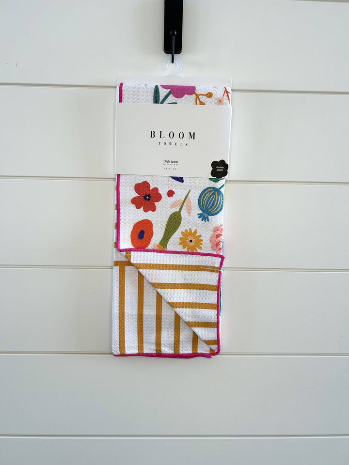 Wildflower Waffle Weave Microfiber Kitchen Towel