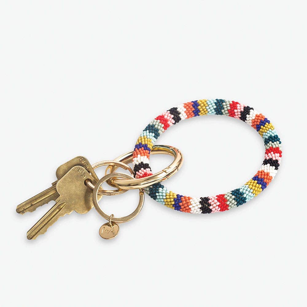 Chloe Stripe Key Ring Bright Multicolor
