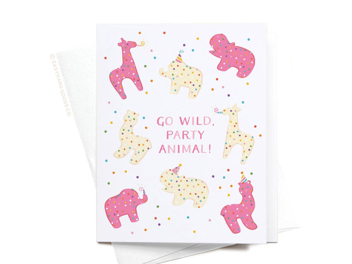 Go Wild Party Animal Frosted Cookies Greeting Card