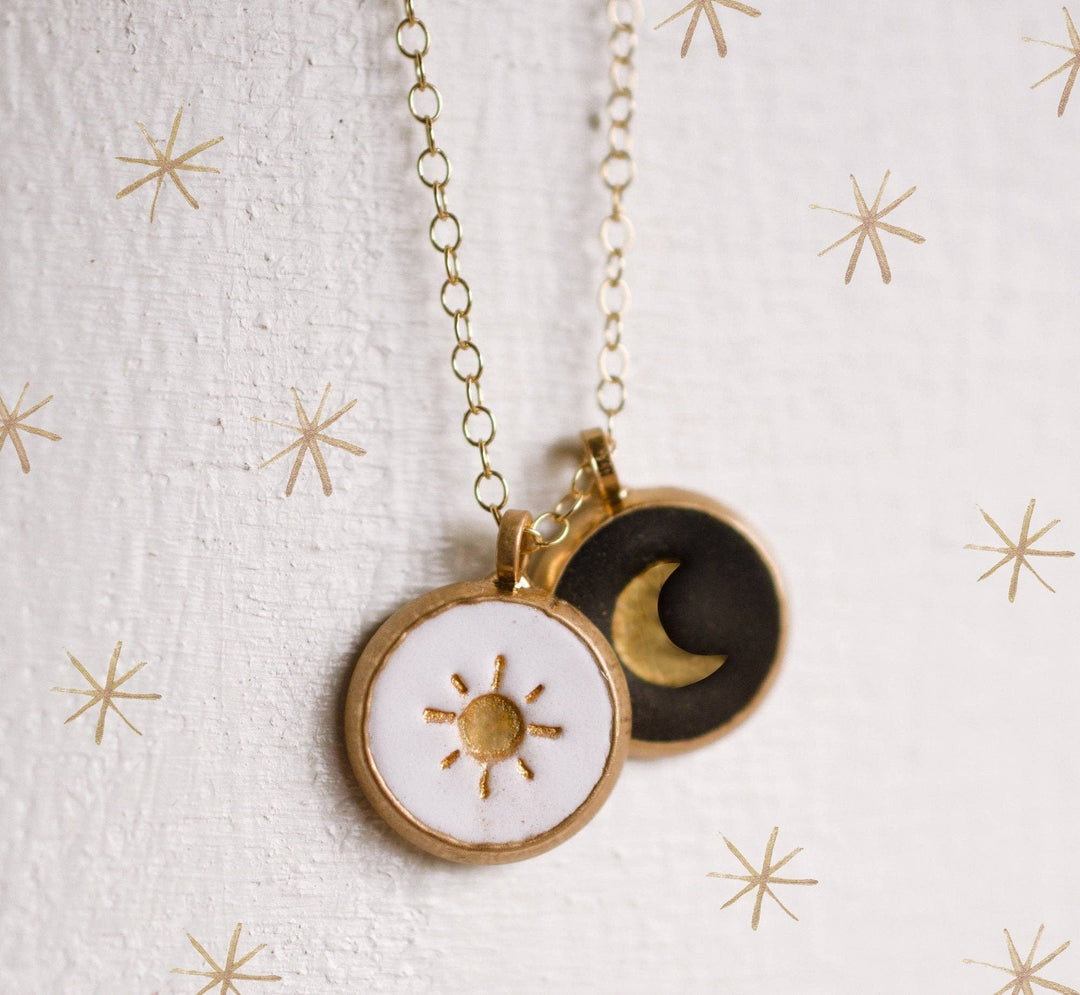 Sun + Moon Clay Necklace
