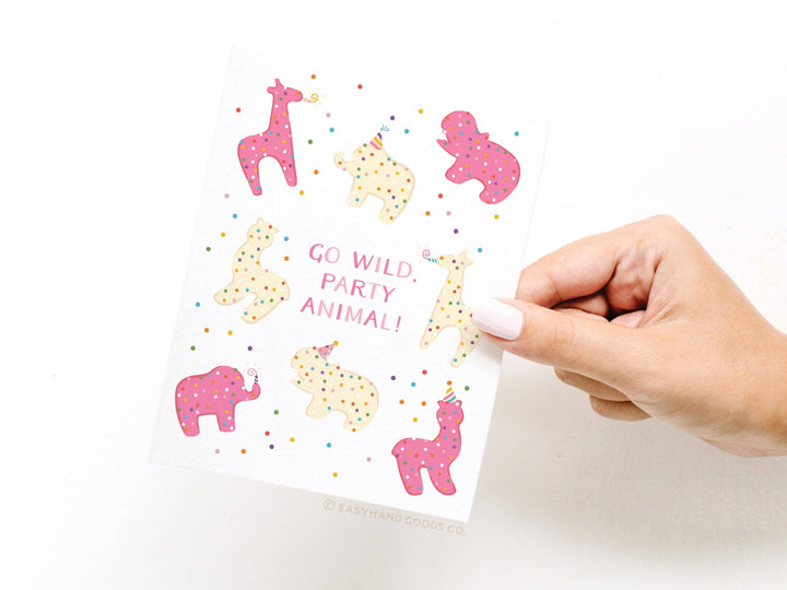 Go Wild Party Animal Frosted Cookies Greeting Card