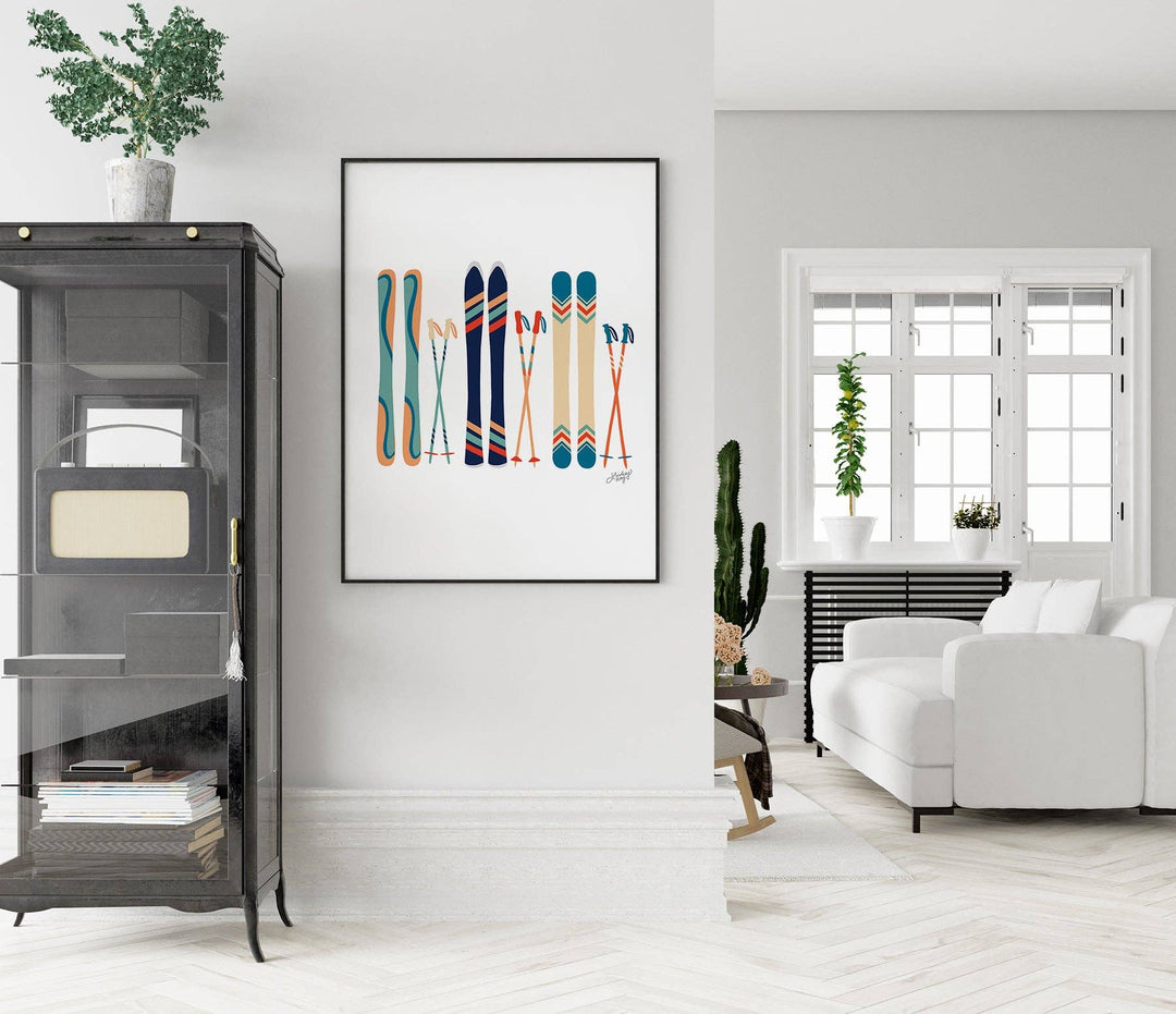 Ski's Illustration (Teal/Orange Palette) - Art Print