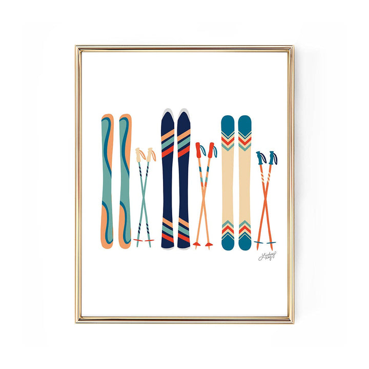 Ski's Illustration (Teal/Orange Palette) - Art Print