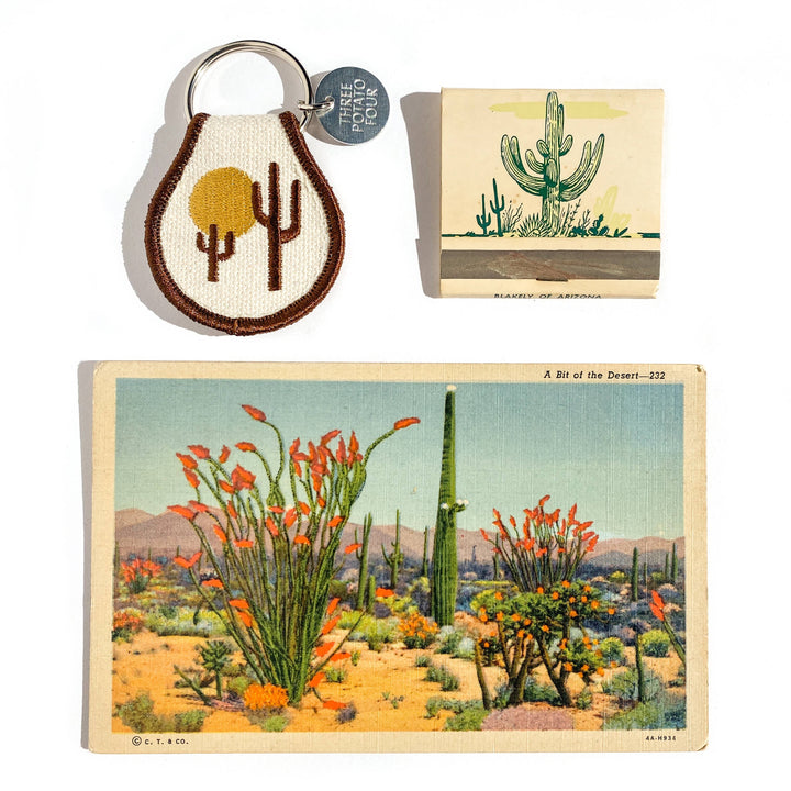 Desert Cactus Patch Keychain