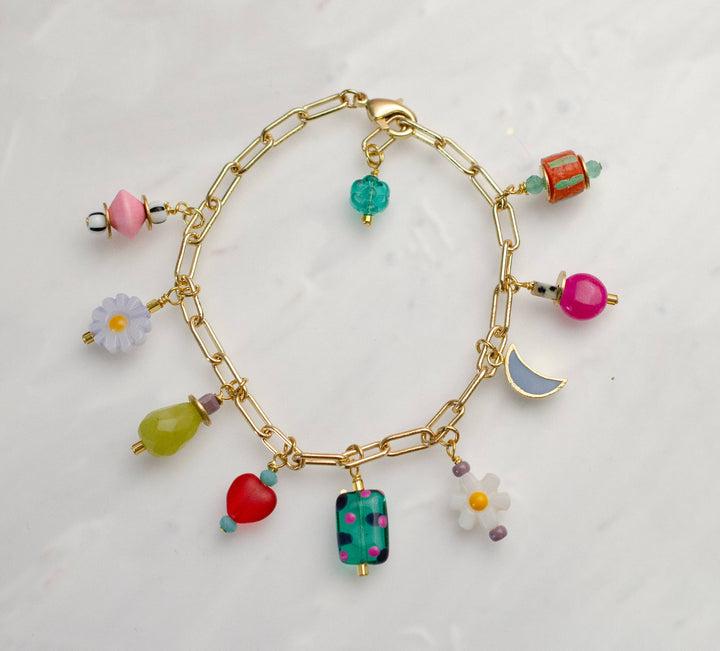 Colorful Flower Charm Bracelet