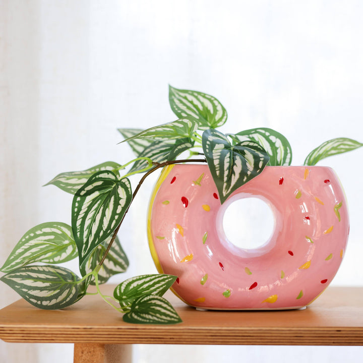 Pink Donut Ceramic Planter