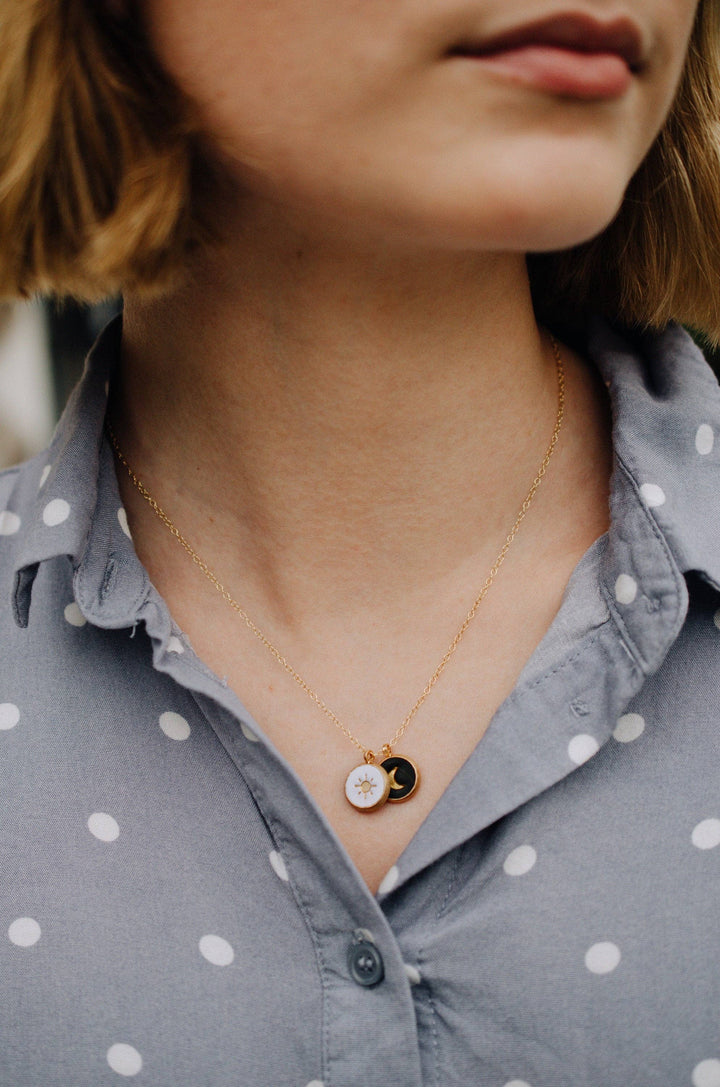 Sun + Moon Clay Necklace
