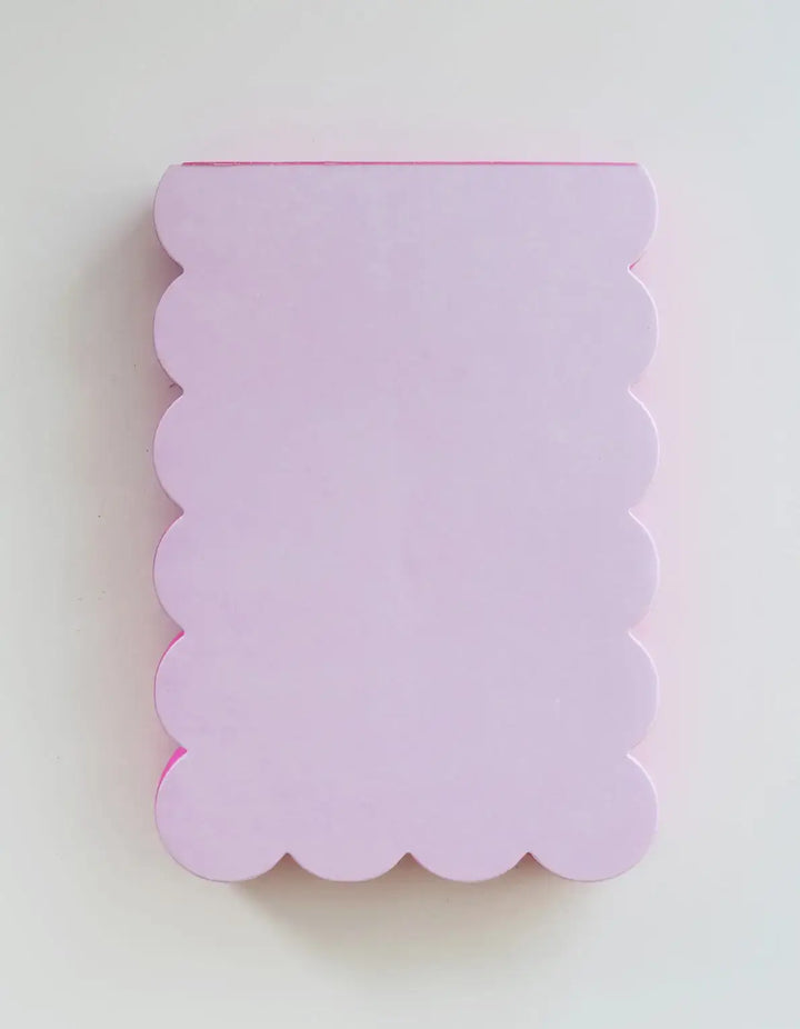 Scalloped Shaped Notepad | Lilac + Hot Pink Edge