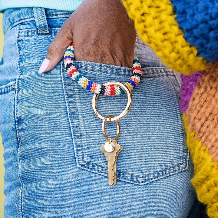 Chloe Stripe Key Ring Bright Multicolor