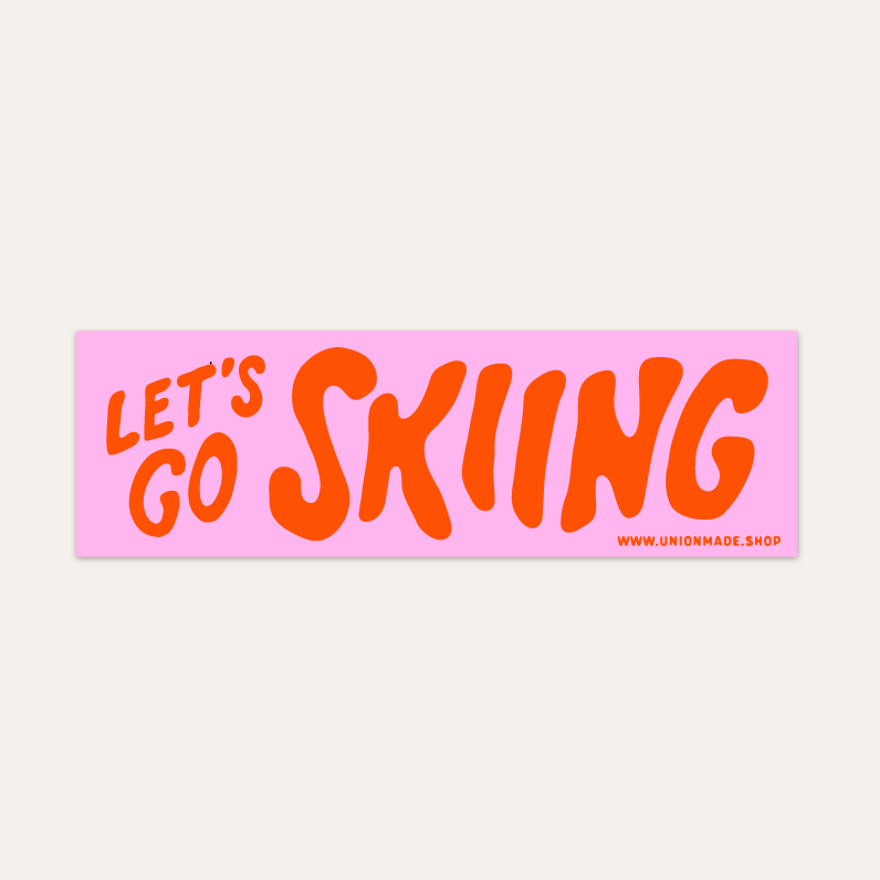 Let's Go Skiing Bumper Sticker