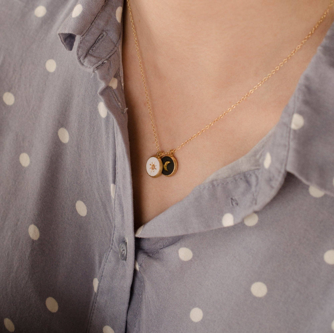 Sun + Moon Clay Necklace