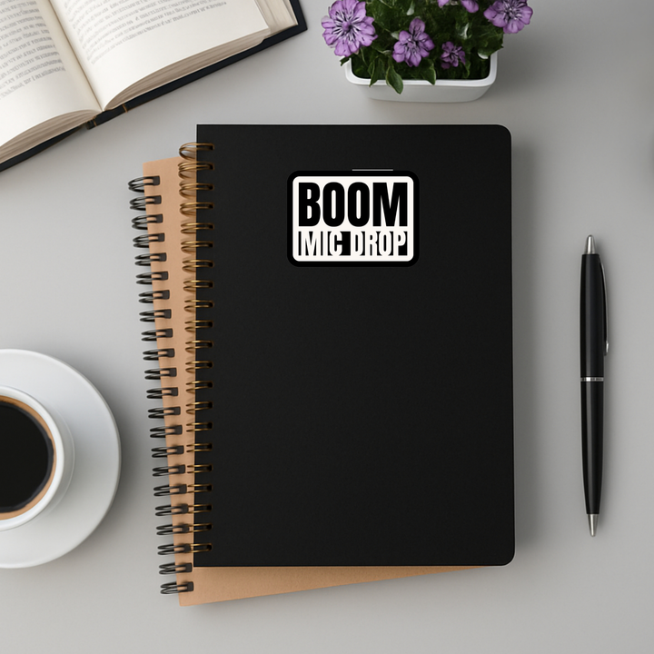 Boom. Mic Drop Sticker