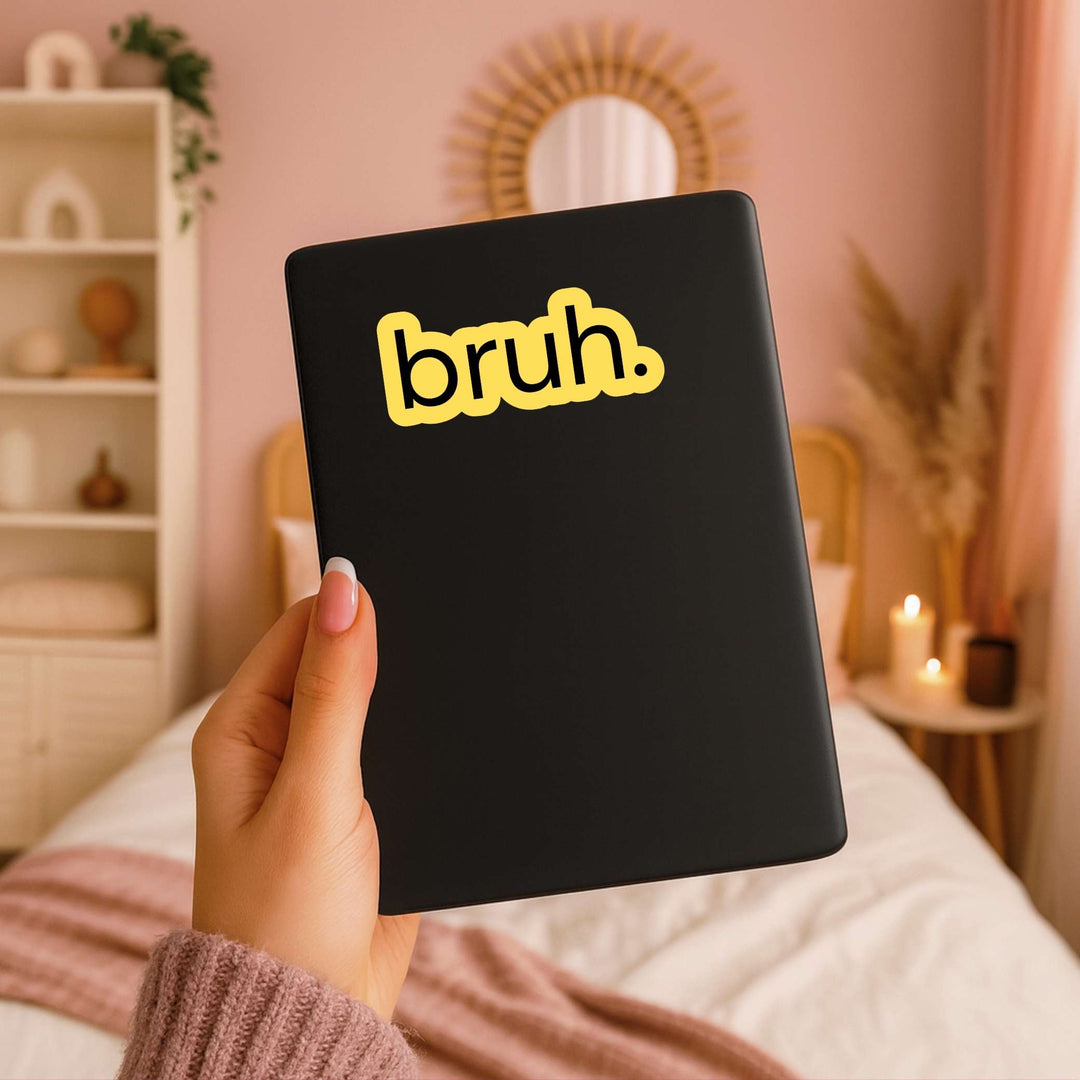 Bruh. Sticker – Funny Minimalist Vinyl Decal, 3.25 x 1.5 in