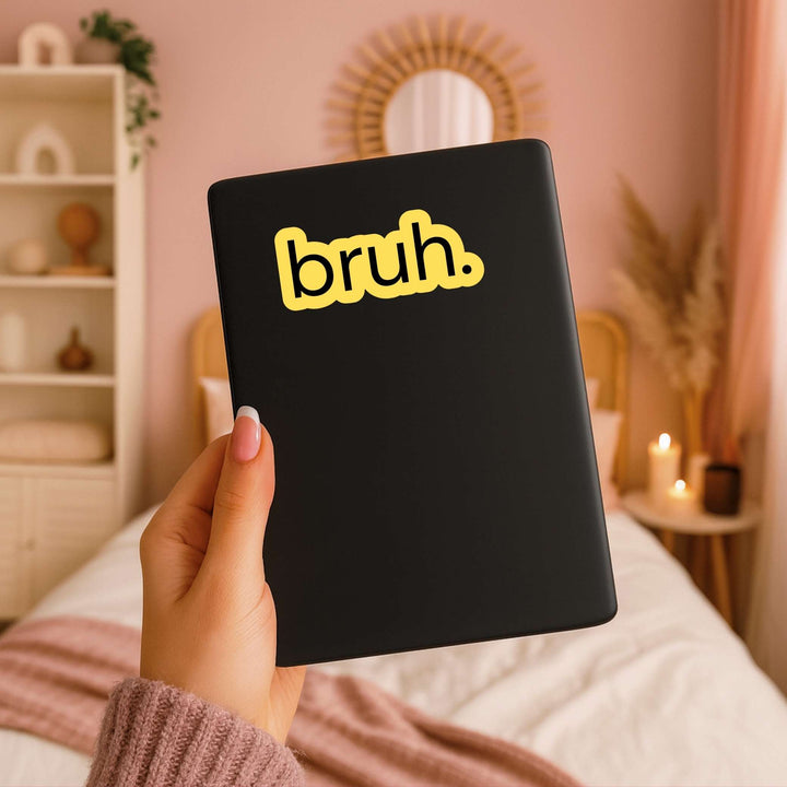 Bruh. Sticker – Funny Minimalist Vinyl Decal, 3.25 x 1.5 in