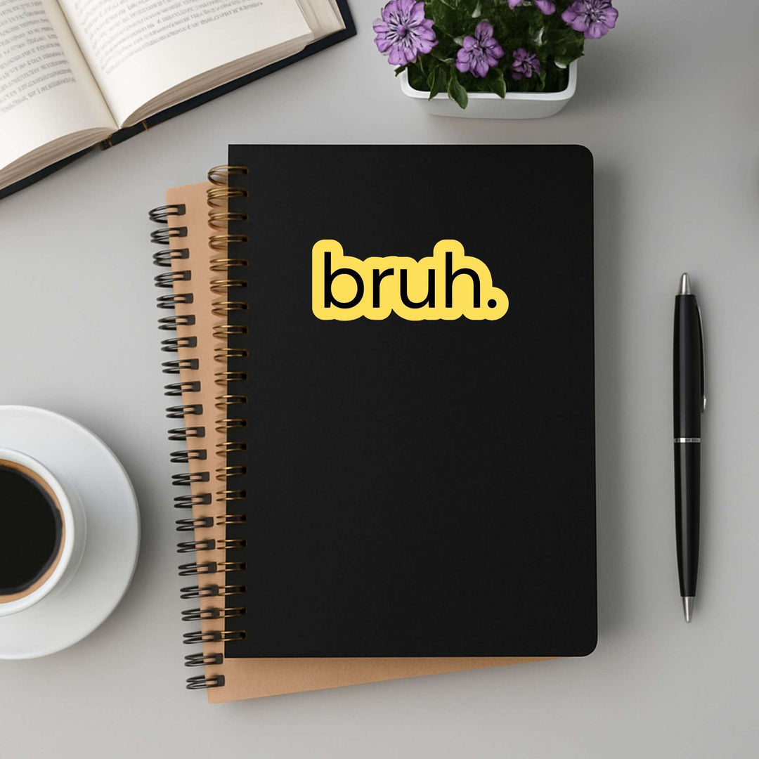 Bruh. Sticker – Funny Minimalist Vinyl Decal, 3.25 x 1.5 in