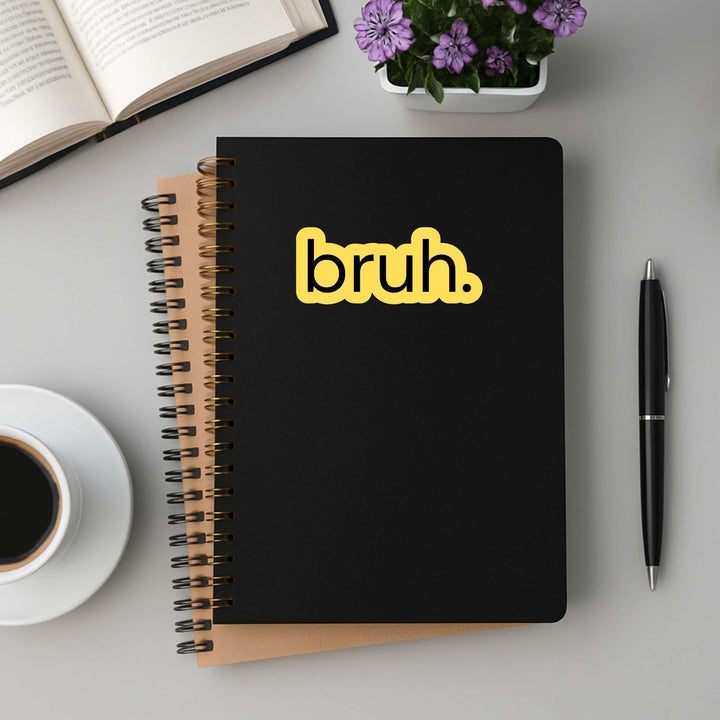 Bruh. Sticker – Funny Minimalist Vinyl Decal, 3.25 x 1.5 in