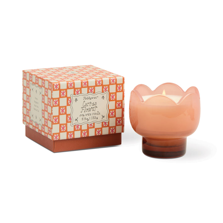 Pink Tulip Glass Candle