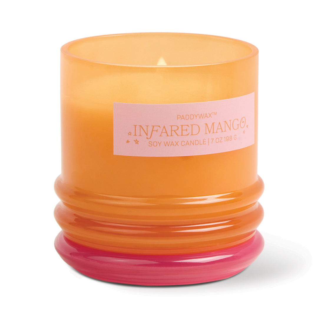 Mango Orange Pink Glass Candle