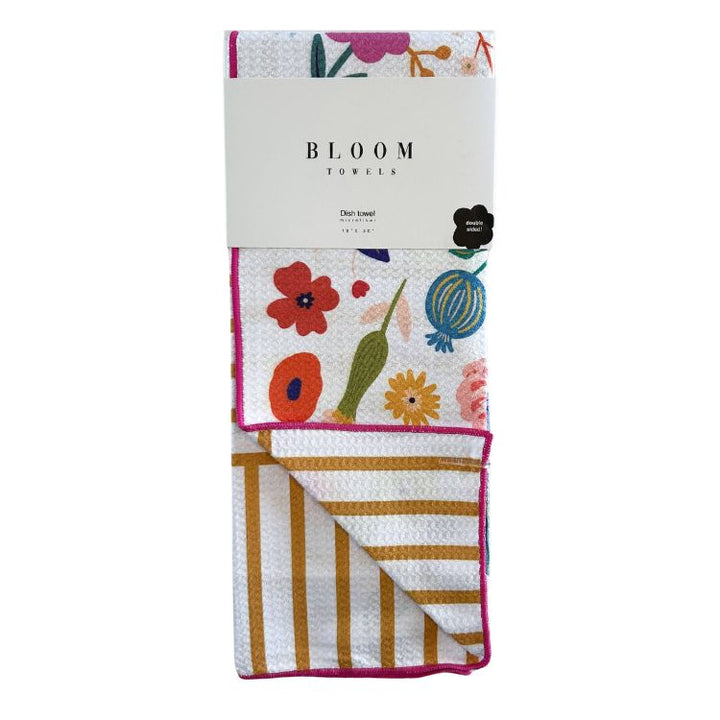 Wildflower Waffle Weave Microfiber Kitchen Towel