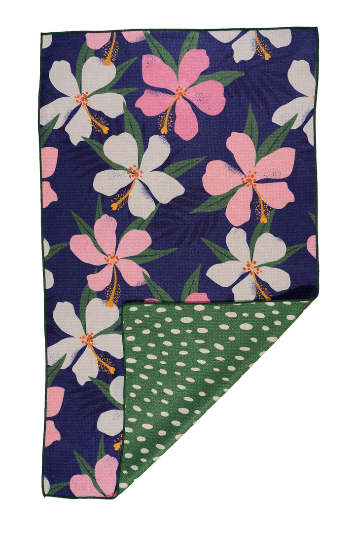 Hibiscus Waffle Weave Microfiber Kitchen Towel