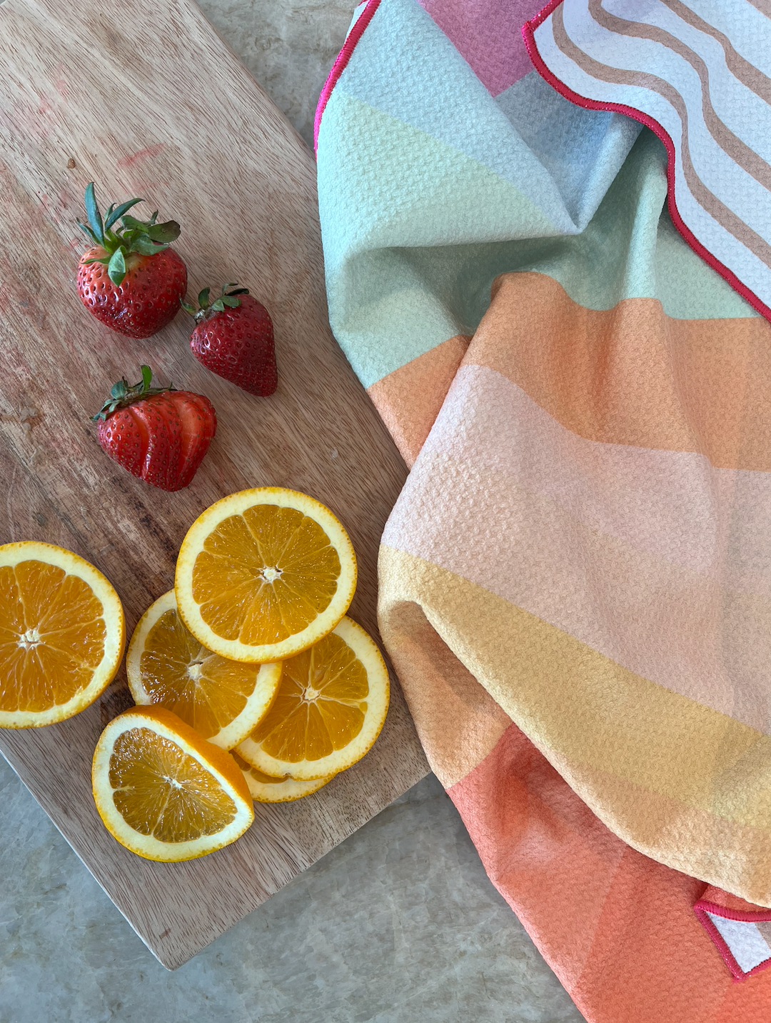 California Sunset Waffle Weave Kitchen Towel