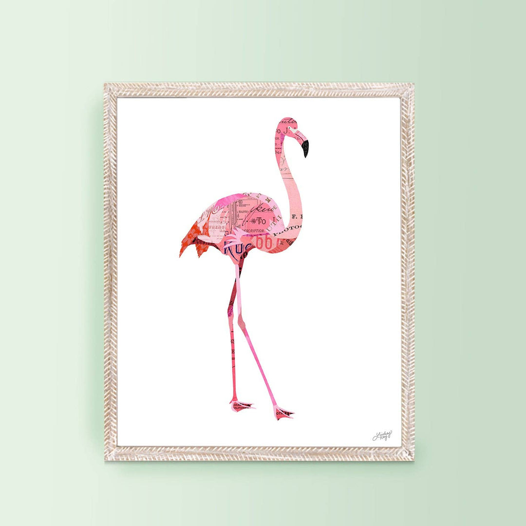 Flamingo Collage -5x7 Art Print