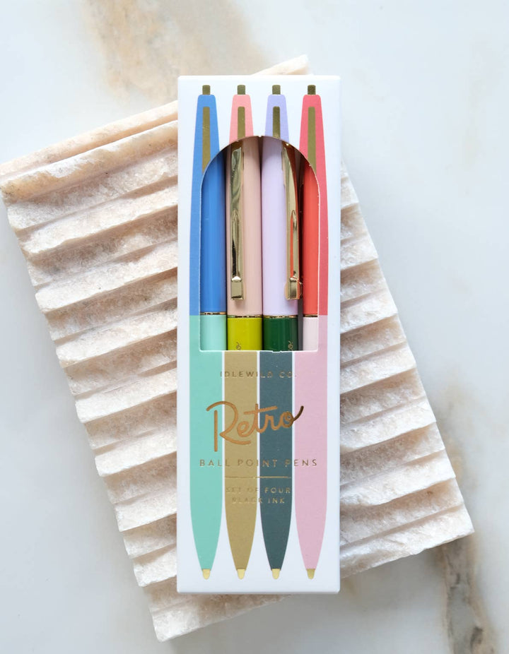 Retro Pen Set of Four | Rainbow