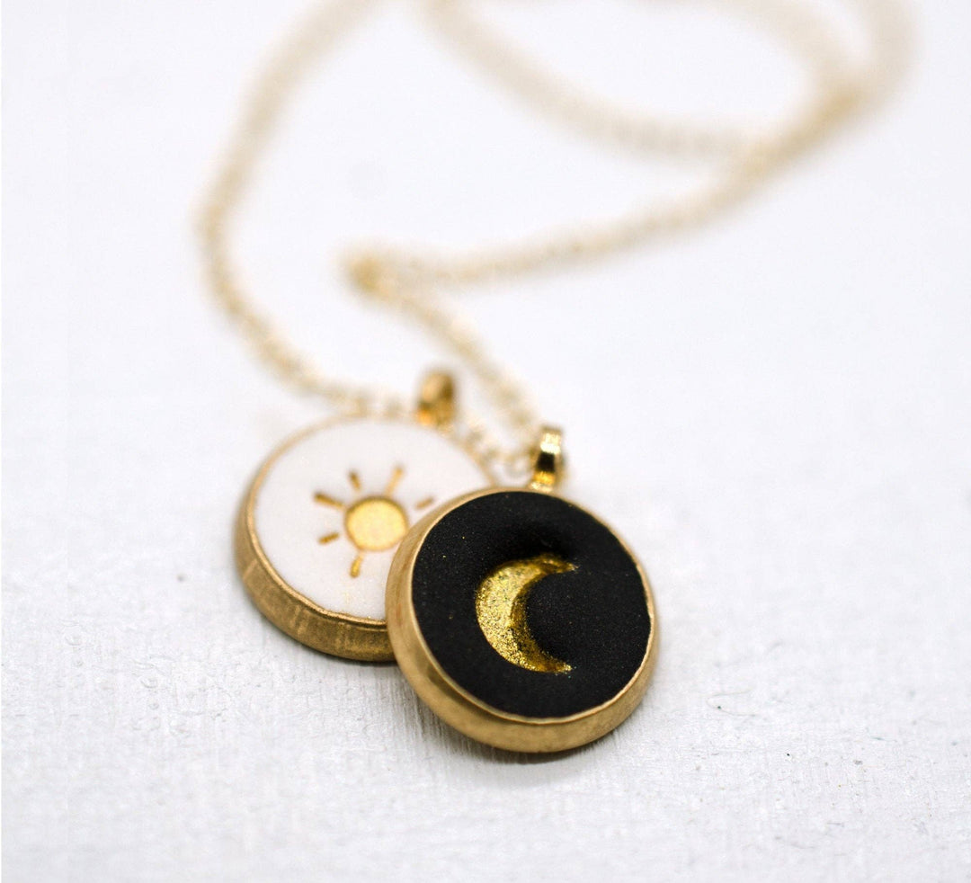 Sun + Moon Clay Necklace