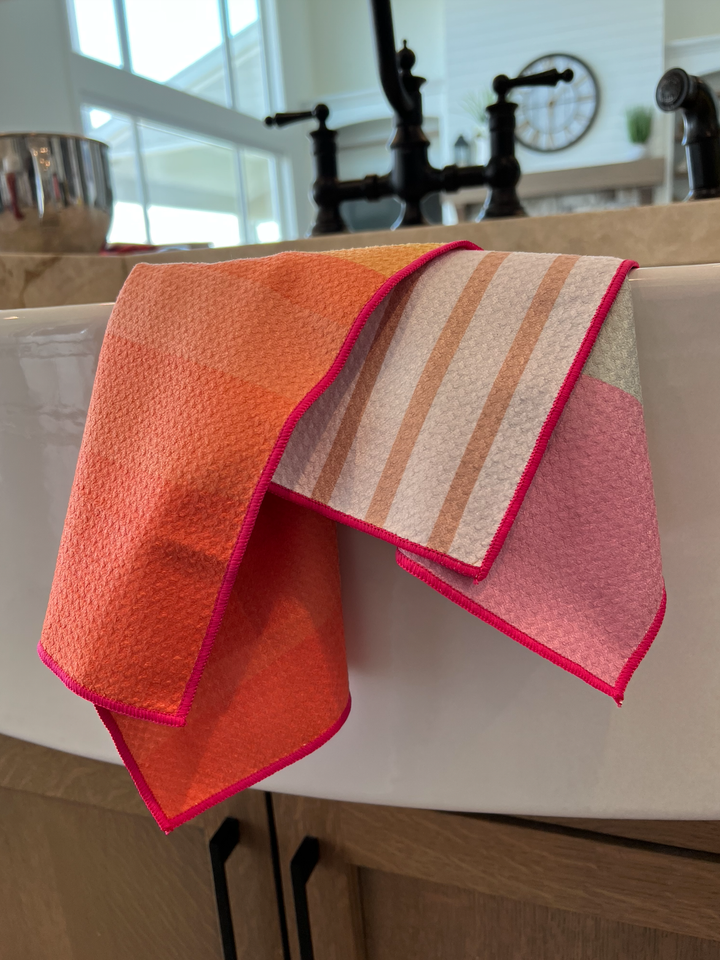 California Sunset Waffle Weave Kitchen Towel