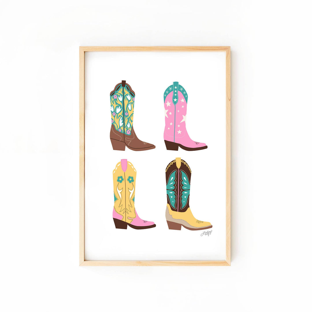 Cowboy Boots Illustration - Art Print