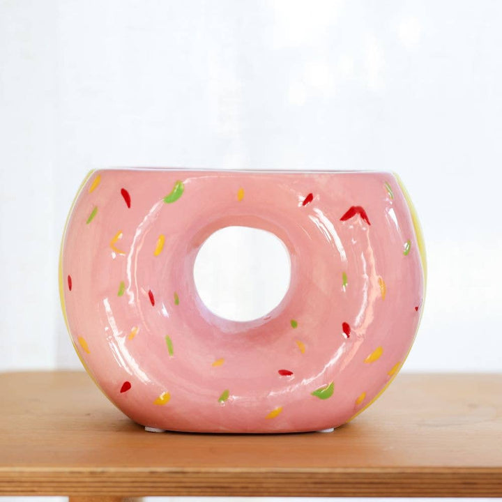 Pink Donut Ceramic Planter