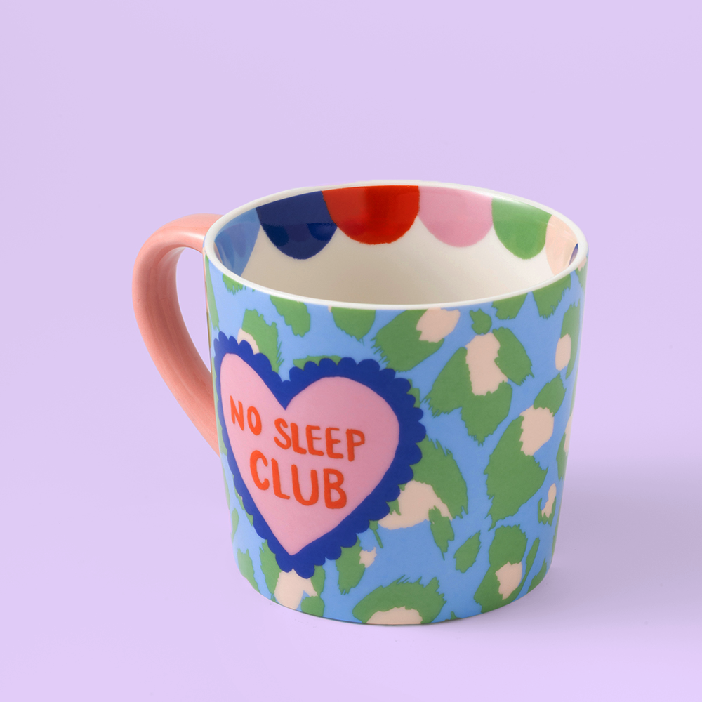 No Sleep Club Green Leopard Mug