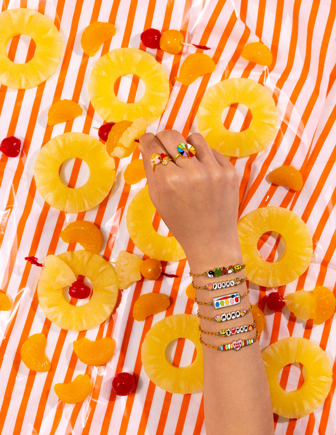 Lucky Charms Bracelet - 18k Gold Gilt Enamel Jewelry