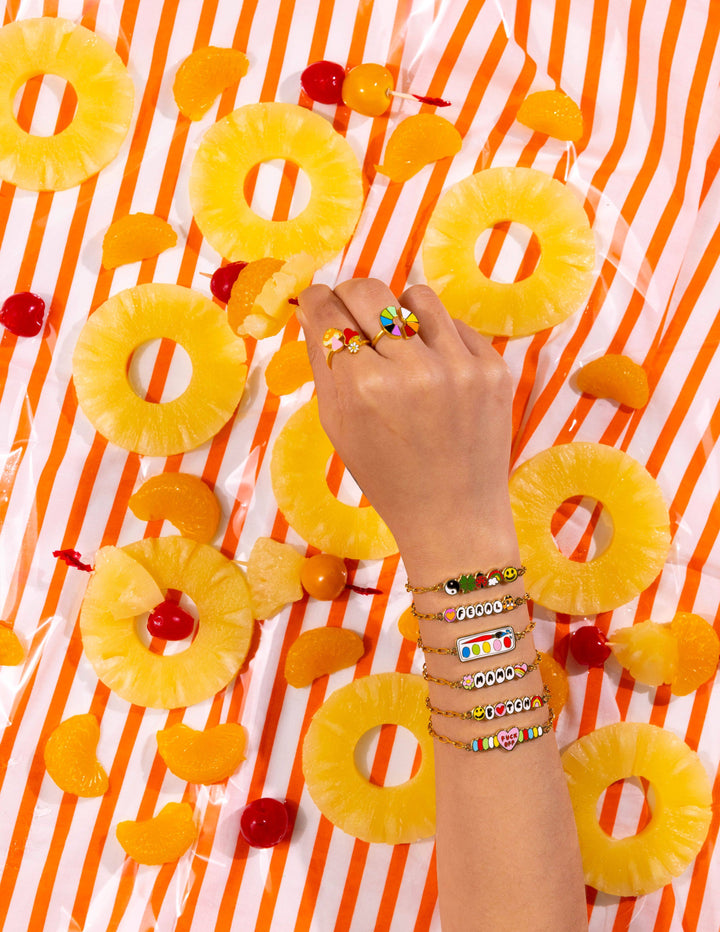 Lucky Charms Bracelet - 18k Gold Gilt Enamel Jewelry